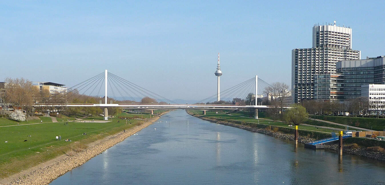 Headerbild CAD Schulungen in Mannheim- Brücke mit Fernsehturm im Hintergrund